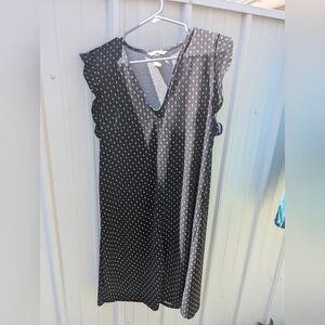 H&M Black and White Textured Dress